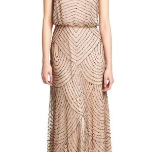 Adrianna Papell Beaded Blouson Dress Size 2